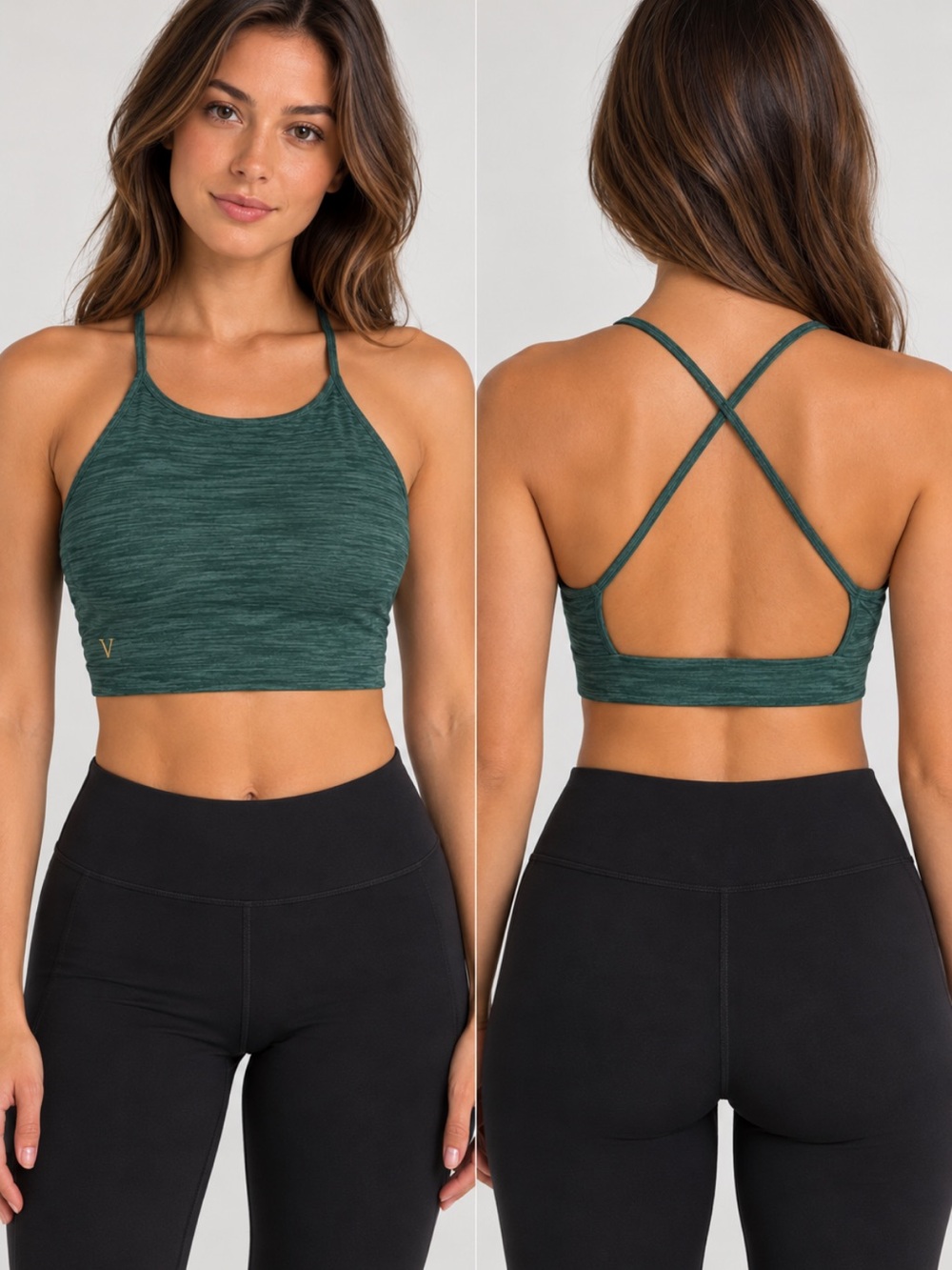 Victoria’s Secret Green Strappy Back Sports Tank Top Size S Activewear